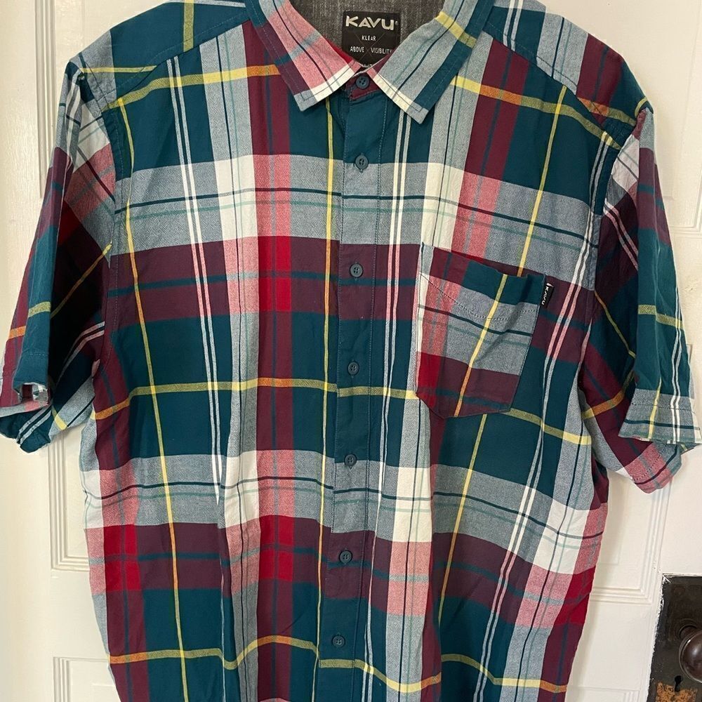 Kavu Button Up Shirt Plaid Mens XXL